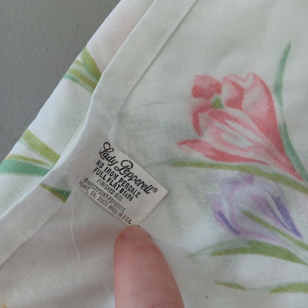 VTG Lady Pepperell Bedding Sheet Set Top‎ and Bottom Sheet Tulip Floral Cottage - Picture 6 of 8